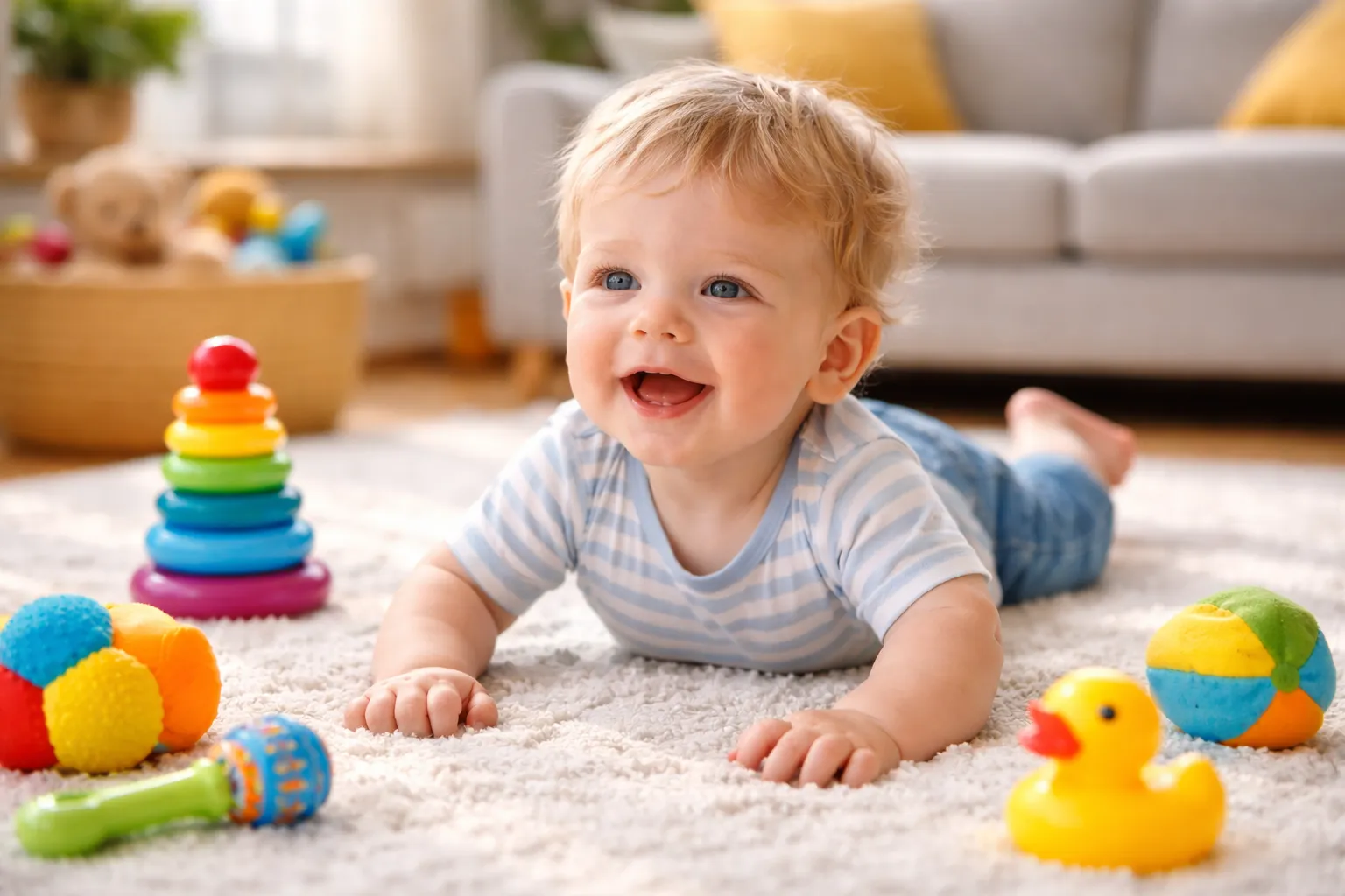 Моторные этапы первого года — когда ребёнок ползает, сидит, переворачивается